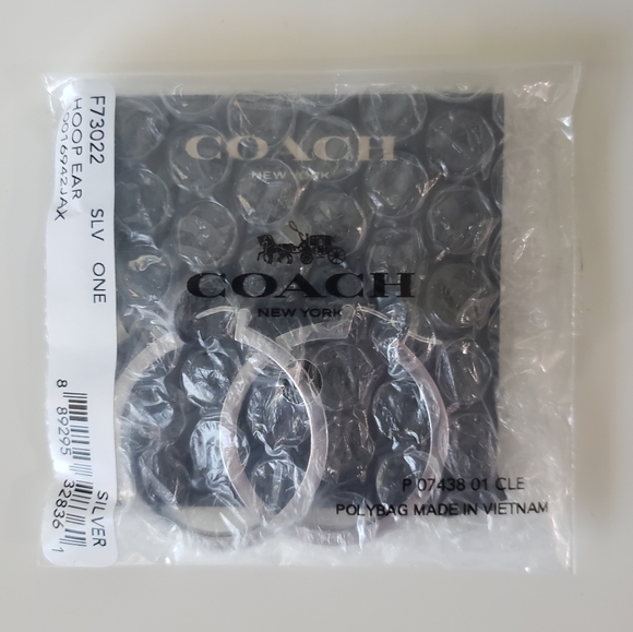 Coach | Silver Hoop Earrings - Picture 2 of 4